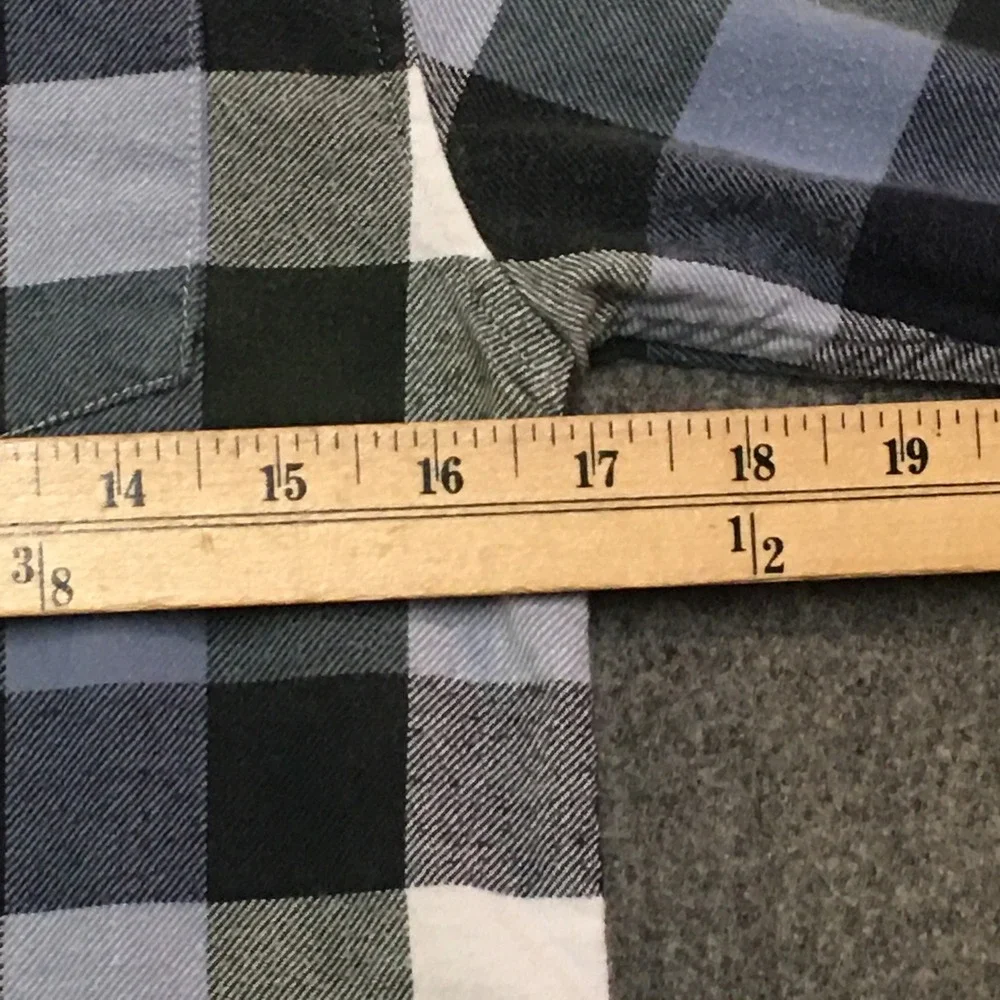 Gymboree Flannel Button Down Shirt Boy Size L 10-12 Blue Green Plaid Long Sleeve